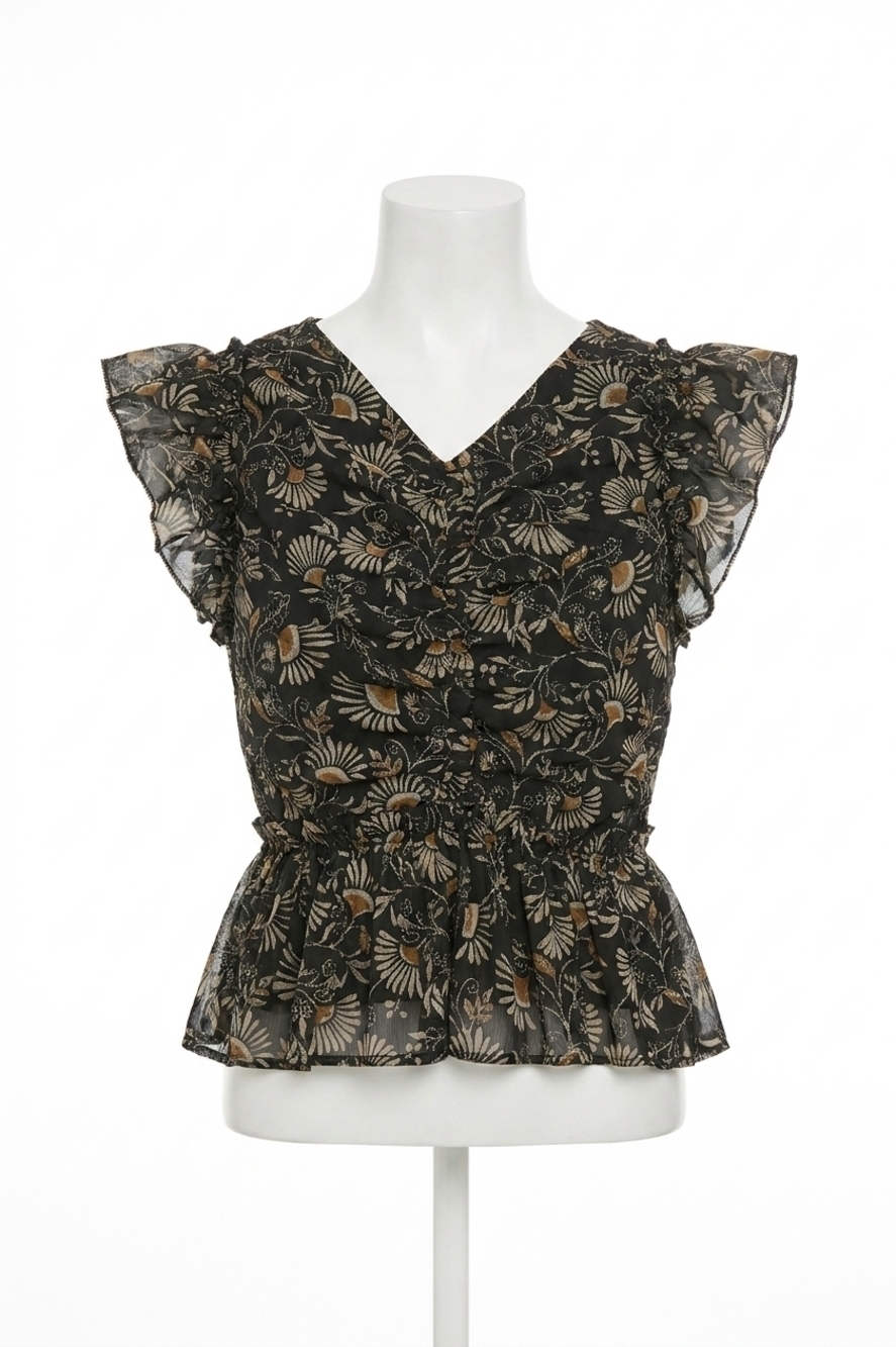 NEW RAILS cali flutter sleeve blouse in cassia